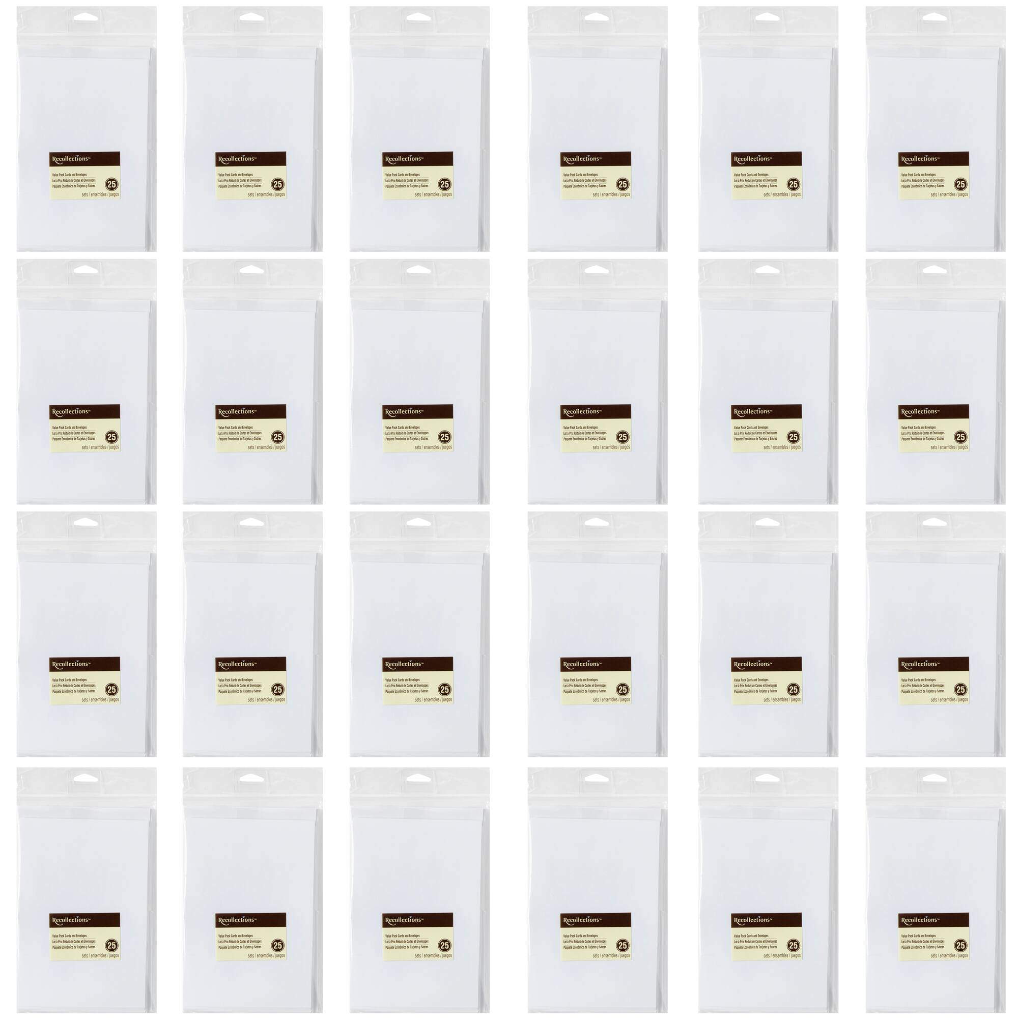 24 Packs: 25 ct. (600 total) White Cards & Envelopes by Recollections™, 4" x 5.5"